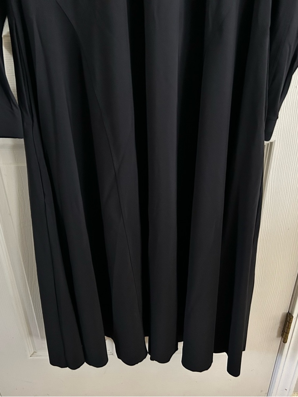 Athleta Cosmic Layer Dress Button Front Collared NWOT Black Nylon Athletic MIDI - Picture 11 of 16